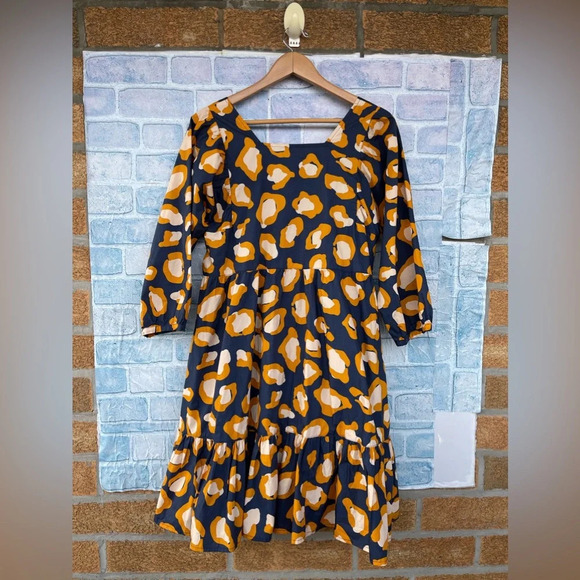 Pink Chicken New York Women's 
Dress in Navy mustard size medium - Picture 6 of 10